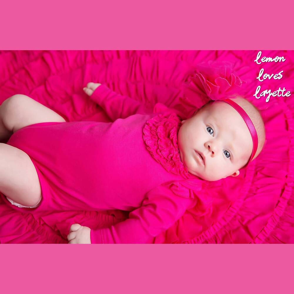 NEW LEMON LOVES LAYETTE newborn and baby girls madison onesie in hot pink